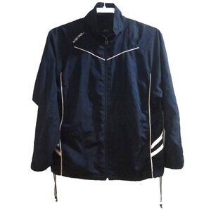 KEWL dark blue lightweight 100% polyester windbreaker jacket BOYS YOUTH L 10/12
